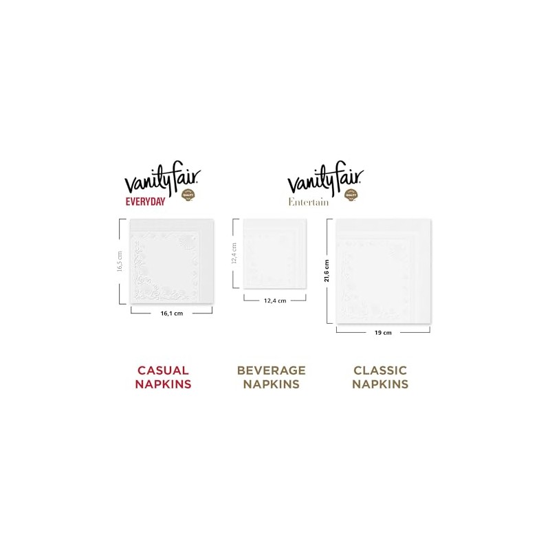 Vanity Fair Servilletas de papel para uso diario, 200 servilletas