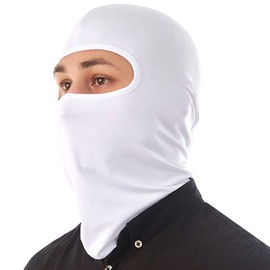 Trifong Full Face Mask, Face Cover, Windproof, Breathable, Balaclava, Bike, Anti-Bleach, Quick Drying, Balaclava, Cycling, Running, Skiing, Outdoor Sports, white