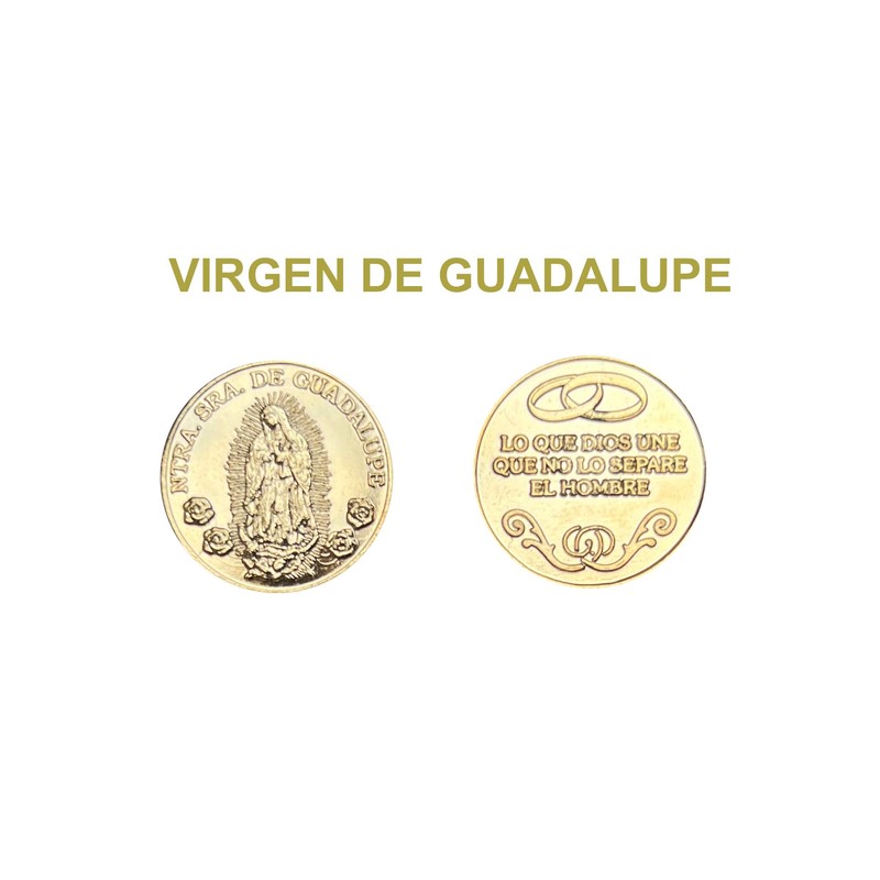 Genérico Arras Matrimoniales Modelo Virgen de Guadalupe Laminadas en Oro