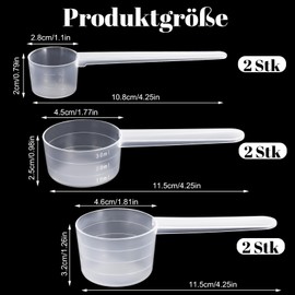 umorismo Measuring Spoons 5 g, 15 g, 20 g, Plastic Dosing Spoons, Protein Powder, Dosing Aid, Washing Powder, Portioning Spoon, Measuring Spoon, Gram Dosing Spoon with Scale for Baking Measuring and