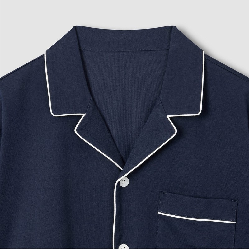 JAJU [JAJU/JAJU] Men's JAJU AIR Cotton 5-Minute Pajama Set_Navy