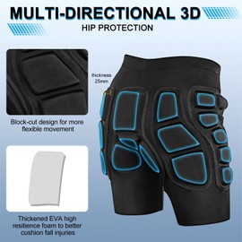 YICYC 3D Hip Protection EVA Butt Pads Protective Padded Shorts - Crash Pad Impact Gear for Skiing Skating Snowboarding Skateboarding