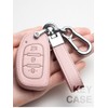 HIBEYO Folding Car Key Case Fits Hyundai Protective Key Case