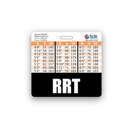 RRT Badge Buddy Horizontal w/Height & Weight Conversion Charts (Standard, Black)