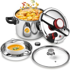 8.45QT Stainless Steel Pressure Cooker 3-Stage PSI Settings Explosion-Proo