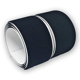 Doppelseitig Klebende, Rusee Klettband Selbstklebend Extra Stark Klettverschluss [1m], Selbstklebendes Klettband Doppelseitiges Klebeband Klebepad Flauschband Hakenband, 50mm Breit Schwarz