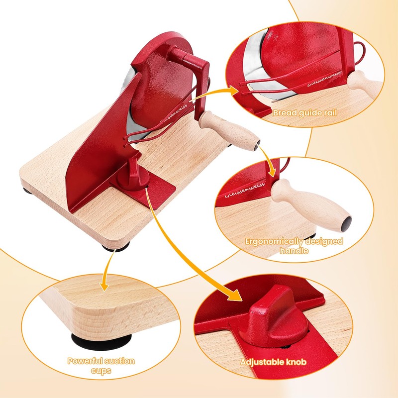 Gleissenweiss Stainless Steel Bread Slicer – Adjustable Manual Sourdough Bread