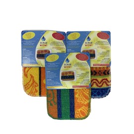 Scrub-Wow Scrubbys, Original Popular Designs, 2 Sided. Made in Europe Environmentally Friendly and Dishwasher Safe! 3 Pack Includes 3 Best Scrubbies, Extreme Value Pack, Canada Wide Shipping Inclusive