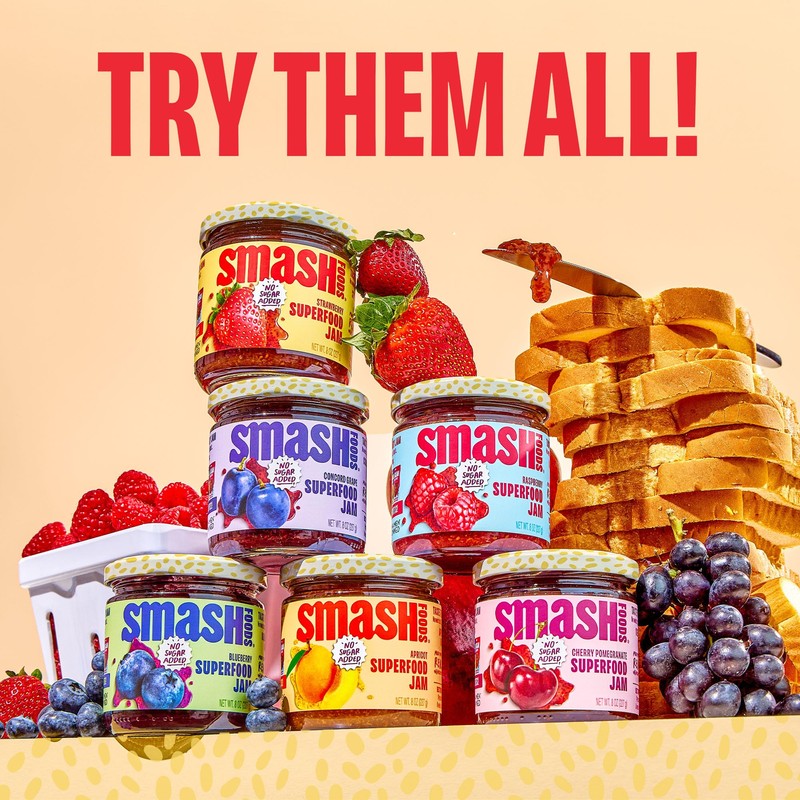 Smash Foods Blueberry Jam | Low-Calorie, No Sugar Added Keto