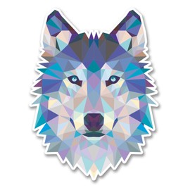 2 x 10cm Abstract Husky Wolf Vinyl Sticker Laptop Tablet Car Dog Animal #6214 (7.5cm Wide x 10cm Tall)