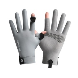 Men's UV Protection Gloves, Summer, Cool Material, UV Protection Factor, UPF 50+, Two-Finger Design for Easy Touch Panel Control, UV Protection, Breathable, Quick Drying, Work Out, Driving, Bicycle