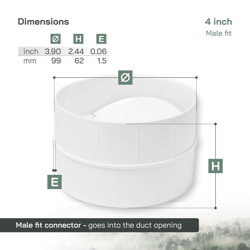 Vent Systems 4'' Inch Backdraft Damper - Dryer Vent Backflow