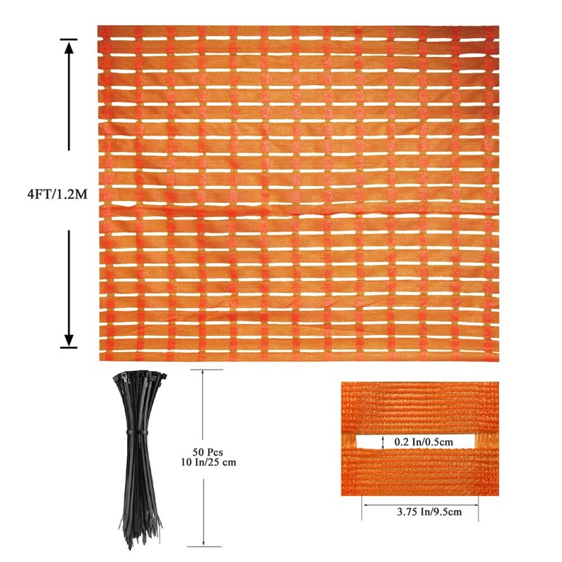 Vocray 4x100 FT Orange Safety Fence, Plastic Mesh Roll for