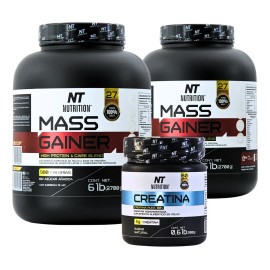 2 Mass Gainer Ganador De Masa Y Peso Y Creatina Nt Nutrition Sabor 2 GAINER VAINILLA Y CREATINA NATURAL                                               