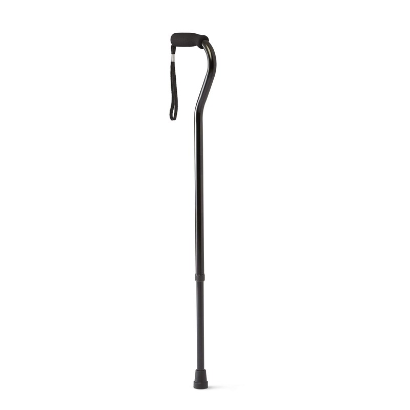 Medline Offset Handle Canes with Comfortable Foam Grip, Black, Lightweight