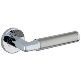Zoo Milan Door Handle on Rose Polished Satin Chrome