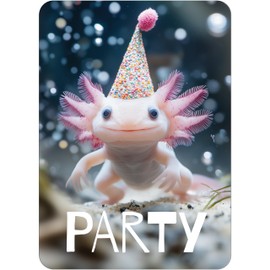 PACKLIST® Birthday Invitation Cards – 12x Axolotl Invitation Cards for Your Party – Fun Invitation for Kids' Birthdays, Themed Parties, and Unforgettable Special Occasions!