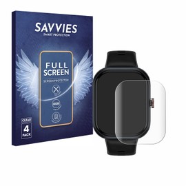 Savvies (4 Pack Full-Screen Protection Film compatible with Honor Choice Connected Watch Full Cover Screen Protector 3D Curved [Edge to Edge]