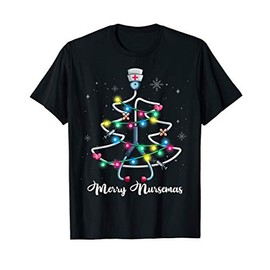 Merry Christmas Nurse Stethoscope Christmas Tree T-Shirt