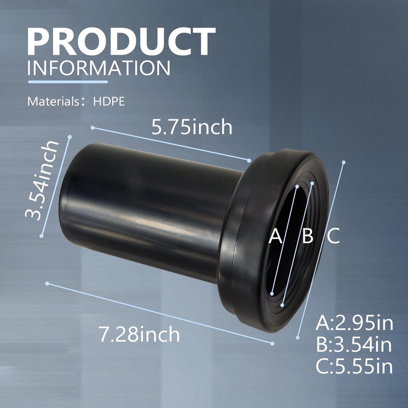 Wall Hung Toilet Connection Kit, Replacement for Geberit 152.426.46.1, WC