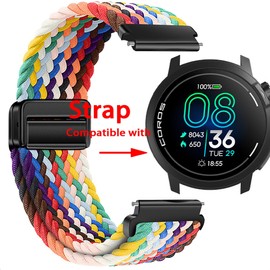 GIOPUEY 22 mm Bracelet Compatible with Coros Pace Pro/Pace 3/APEX Pro/2 Pro/46 mm, Braided Nylon Bracelet [Unisex] Elastic Replacement Strap - Colourful-B