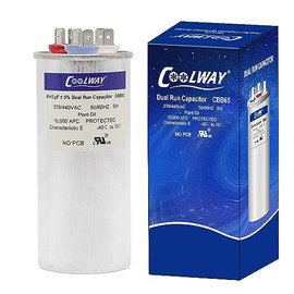 Coolway 45/5 uF 45+5 MFD ±5% 370V o 440V Condensador de CA de arranque dual para arranque de motor o bomba de calor, condensador, bomba de piscina
