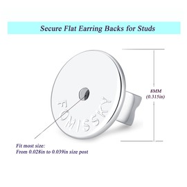 Fomissky-sisa Hypoallergenic Earring Backs for Studs White Gold Plated, Secure Earring Backs Replacements Heavy Earring Support Backs