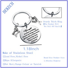 BEKECH Hairapist Gift Hairdresser Gift A Scissor Wielding Miracle Working Creative Genius Keychain for Hairstylist Barber Cosmetology (silver)