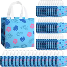 Sayglossy 48 Pcs Cute Cartoon Party Favor Gift Bags with Handle Cartoon Animation Non Woven Goodie Bags for Birthday Party Supplies Decorations(Hawaii Style)