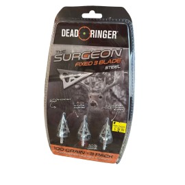 Dead Ringer Surgean Fixed 3Blade Steel 1 1/16 Cut Crossbow Broadhead, 100 Grain