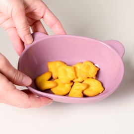 BLUE GINKGO Silicone Kids Bowls - Cute Silicone Bowls for Baby/Silicone Plates for Toddlers and Kids - Dishwasher Safe and Made in Korea (Pink)