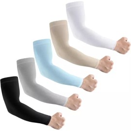 VOIL 루올리 VOIL VOE 남녀용 자외선 차단 쿨링 암 슬리브 축구 골프 배구용 컴프레션 [1_5 Pairs With Thumb Hole -] Luoli VOIL VOE Unisex UV Protection Cooling Arm Sleeves for Soccer Golf Volleyball Compression [1_5 Pairs With Thumb Hole -]