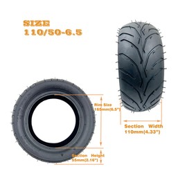 Menmseun Rear 110/50-6.5 Tire and Tube for 38cc 47cc 49cc Kids Mini Pocket Rocket Bike Rear Back Tire,and More - Angled Valve Stem for Easy Inflation