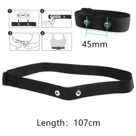 1Pcs Sensor Replacement Strap Heart Rate Monitor Soft Strap Heart Rate Monitor Chest Strap Replacement Band for Chest Strap Buckle Distance 45mm