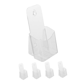 Operitacx 5 x Acrylic Display Stand, Hanging Wall Pocket, Organiser for Hanging Files, Brochure Stand, File Holder for Wall Mounting, Wall File Holder, Flyer Display Stand, Transparent