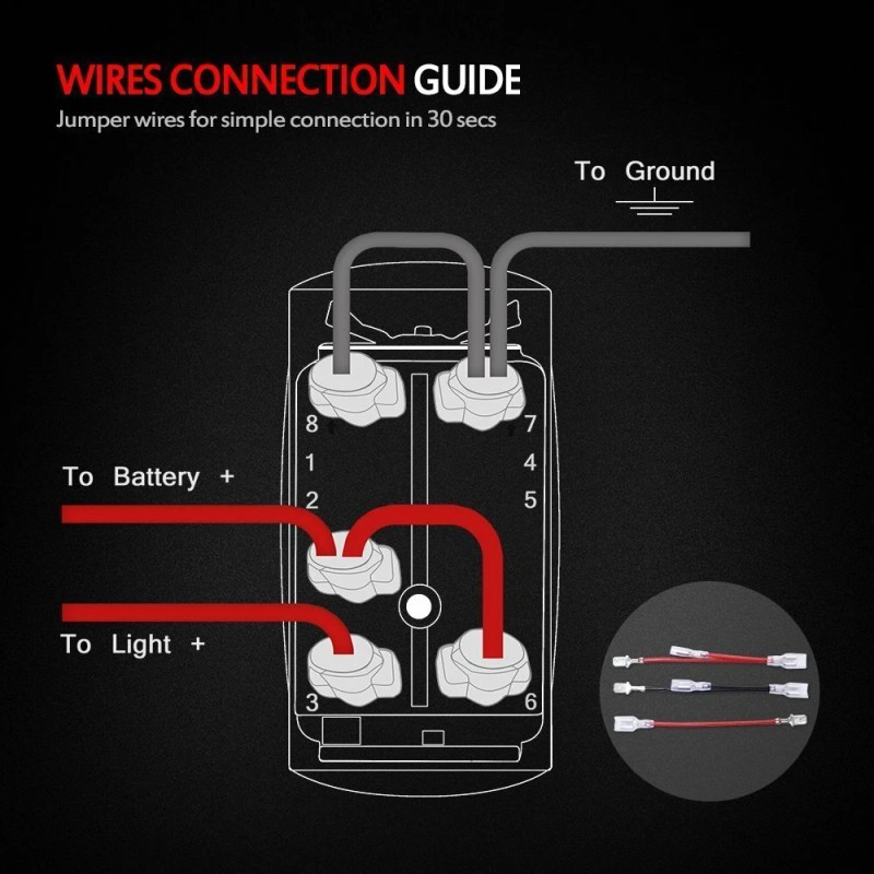 Lighting-likes 12V 40A LED Work Fog Light Bar Wiring Harness