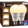 Briignite 3 Way LED Light Bulbs 50 100 150W Equivalent,