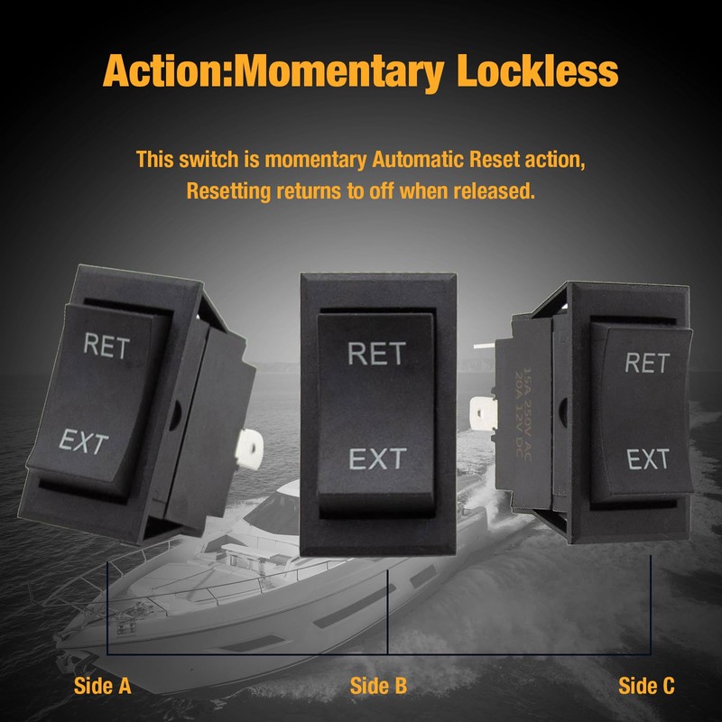 Hoypeyfiy 4/6 Pin Jack Rocker Switch,Momentary Automatic Reset Reverse Polarity