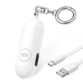 OQIMAX Shrill Alarm for Women, 130 dB Loud Personal Alarm, Self-Defense Pocket Alarm with Strobe LED Flash Light Signal, Safety Keyring, Siren Alarm for Women