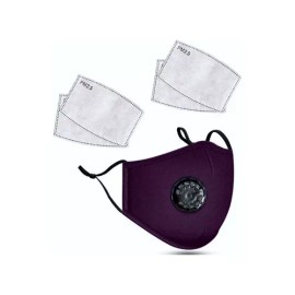 Healowa Cubre Bocas Lavable Válvula 4 Filtros Pm2.5 5 Capas Adultos.