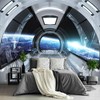 FENDROM Spaceship Tapestry Wall Hanging Futuristic Science Fiction Wall Tapestry Sci Fi Space Ship Interior Space Station Planet Earth Tapestries for Bedroom Living Room Dorm Home Decor