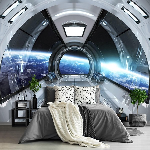 FENDROM Spaceship Tapestry Wall Hanging Futuristic Science Fiction Wall Tapestry