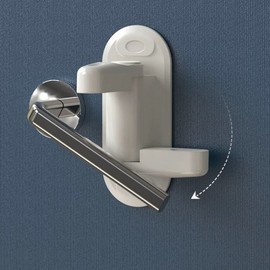 2-Pack White Door Handle Safety Lock - Anti-Opening Latch 2p