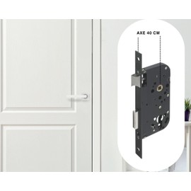 Yale Mortice Lock with Cylinder Hole - 40mm Axle Trunk 148mm - Reversible Deadbolt Square Ends - Ideal for Entrance Doors, Service and Sensitive Premises - Black