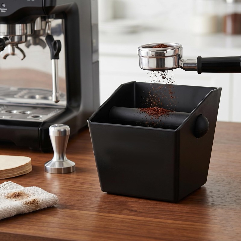 Espresso Knock Box, OLULU Coffee Grounds Bin with Removable Knock