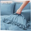 Horbaunal Blue Ruffle Sheets King Size 6 Piece, Fits 16"