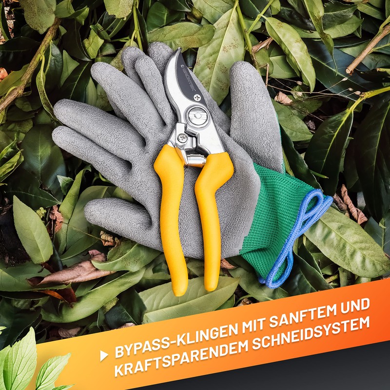 GRÜNTEK Secateurs, Garden Pruning Shears F1, SK5 Blade 48 mm,