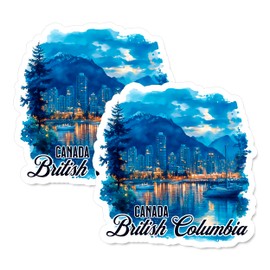 British Columbia Province Canada Magnet 4 inch 2 Pack Vinyl for Souvenir Gift Refrigerator Fridge Dishwasher ID44999
