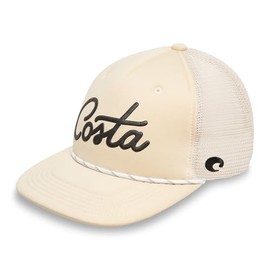 Costa Del Mar Mens New Foam Front Trucker Hat, Straw, One Size