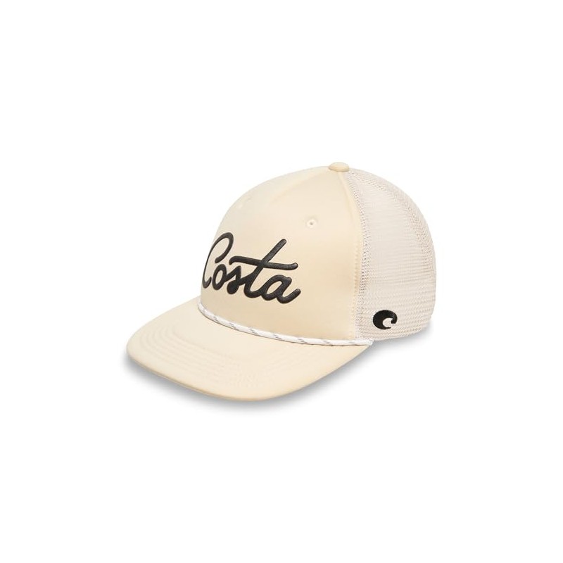 Costa Del Mar Mens New Foam Front Trucker Hat, Straw,